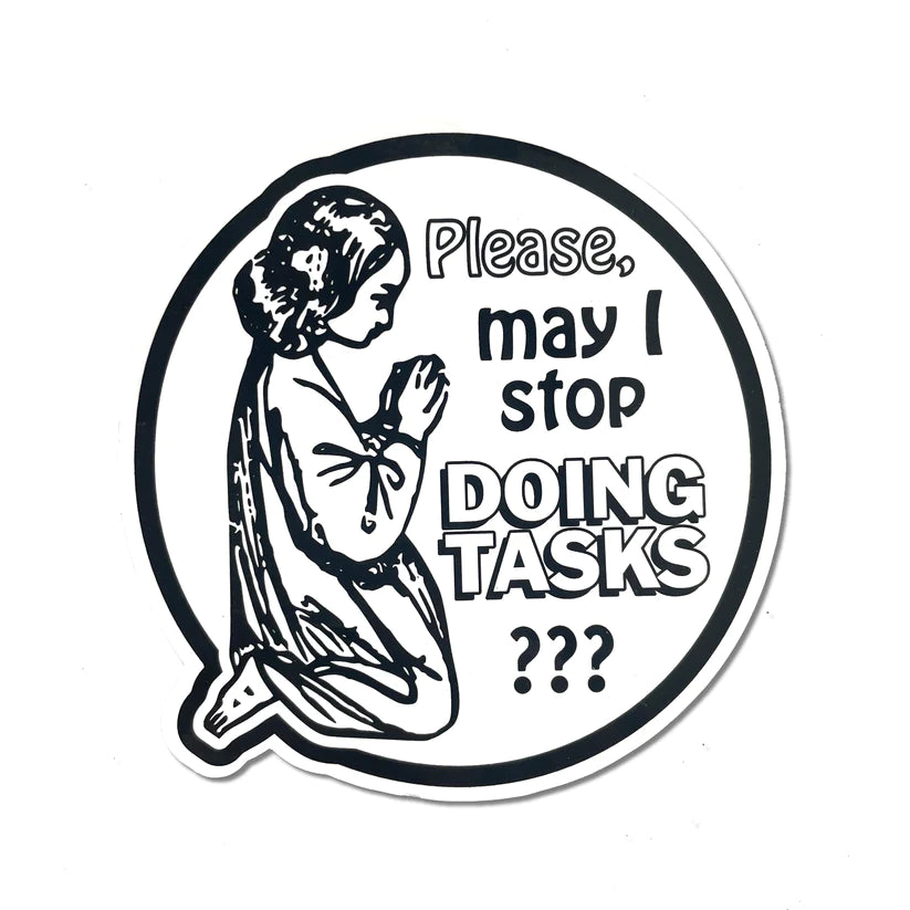 "Doing Tasks" - Round Sticker
